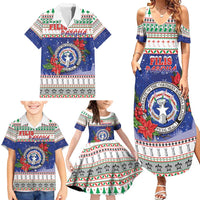 Northern Mariana Islands Christmas Family Matching Summer Maxi Dress and Hawaiian Shirt Poinsettia Filis Pasgua LT05 - Polynesian Pride