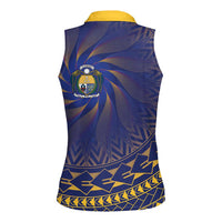 Nauru Angam Day Women Sleeveless Polo Shirt Polynesian Tribal Pattern Unique Style LT05 - Polynesian Pride