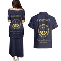 Personalised Federated States Of Micronesia Couples Matching Puletasi and Hawaiian Shirt FSM Passport LT05 - Polynesian Pride