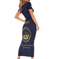 Personalised Federated States Of Micronesia Family Matching Short Sleeve Bodycon Dress and Hawaiian Shirt FSM Passport LT05 - Polynesian Pride