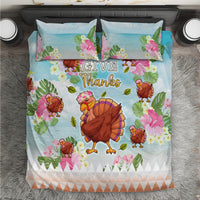 Hawaii Thanksgiving Bedding Set Funny Turkey Dabbing Dance LT05 Blue - Polynesian Pride