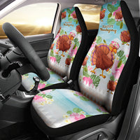 Hawaii Thanksgiving Car Seat Cover Funny Turkey Dabbing Dance LT05 - Polynesian Pride