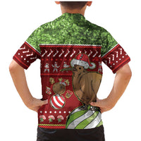 New Zealand Kiwi Christmas Family Matching Mermaid Dress and Hawaiian Shirt Paua Shell Glitter Green LT05 - Polynesian Pride