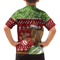 New Zealand Kiwi Christmas Family Matching Summer Maxi Dress and Hawaiian Shirt Paua Shell Glitter Green LT05 - Polynesian Pride