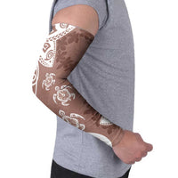 Polynesia Arm Sleeves Brown Tribal Turtle Floral Pattern - Polynesian Pride