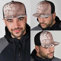 Polynesia Mesh Trucker Cap Brown Tribal Turtle Floral Pattern - Polynesian Pride