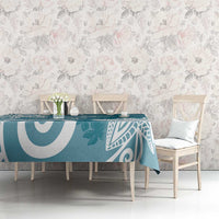 Polynesia Tablecloth Hippie Blue Tribal Turtle Floral Pattern