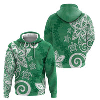 Polynesia Hoodie Green Tribal Turtle Floral Pattern LT05 - Polynesian Pride