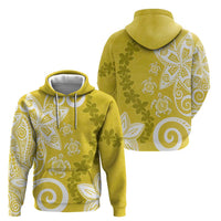 Polynesia Hoodie Yellow Tribal Turtle Floral Pattern LT05 - Polynesian Pride