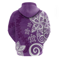 Polynesia Hoodie Purple Tribal Turtle Floral Pattern LT05 - Polynesian Pride