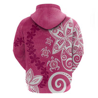 Polynesia Hoodie Pink Tribal Turtle Floral Pattern LT05 - Polynesian Pride