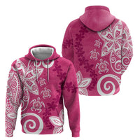 Polynesia Hoodie Pink Tribal Turtle Floral Pattern LT05 - Polynesian Pride