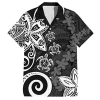 Polynesia Family Matching Long Sleeve Bodycon Dress and Hawaiian Shirt Black Tribal Turtle Floral Pattern LT05 Dad's Shirt - Short Sleeve Black - Polynesian Pride