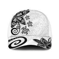 Polynesia Baseball Net Cap White Tribal Turtle Floral Pattern LT05 One Size White White - Polynesian Pride