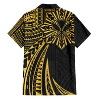 Hawaii And Philippines Family Matching Summer Maxi Dress and Hawaiian Shirt Kanaka Maoli With Tribal Sun Together Gold LT05 - Polynesian Pride