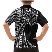 Hawaii And Philippines Family Matching Mermaid Dress and Hawaiian Shirt Kanaka Maoli With Tribal Sun Together Black LT05 - Polynesian Pride