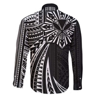 Hawaii And Philippines Family Matching Off The Shoulder Long Sleeve Dress and Hawaiian Shirt Kanaka Maoli With Tribal Sun Together Black LT05 - Polynesian Pride