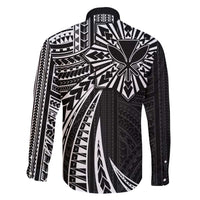 Hawaii And Philippines Family Matching Short Sleeve Bodycon Dress and Hawaiian Shirt Kanaka Maoli With Tribal Sun Together Black LT05 - Polynesian Pride