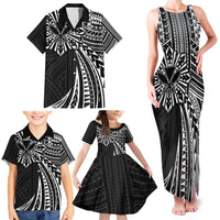 Hawaii And Philippines Family Matching Tank Maxi Dress and Hawaiian Shirt Kanaka Maoli With Tribal Sun Together Black LT05 - Polynesian Pride