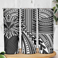 Hawaii And Philippines Skinny Tumbler Kanaka Maoli With Tribal Sun Together Black LT05 - Polynesian Pride