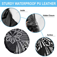 Hawaii And Philippines Spare Tire Cover Kanaka Maoli With Tribal Sun Together Black