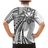 Hawaii And Philippines Family Matching Mermaid Dress and Hawaiian Shirt Kanaka Maoli With Tribal Sun Together White LT05 - Polynesian Pride