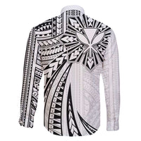 Hawaii And Philippines Family Matching Off Shoulder Maxi Dress and Hawaiian Shirt Kanaka Maoli With Tribal Sun Together White LT05 - Polynesian Pride