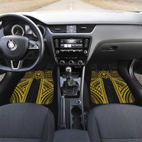 Hawaii And Philippines Together Car Mats Polynesian Pattern With Filipino Barong Gold