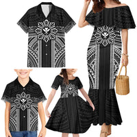 Hawaii And Philippines Together Family Matching Mermaid Dress and Hawaiian Shirt Polynesian Pattern With Filipino Barong Black LT05 - Polynesian Pride