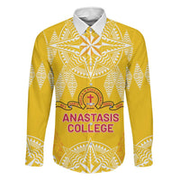 Personalised Anastasis College Family Matching Long Sleeve Bodycon Dress and Hawaiian Shirt Tonga Ngatu Pattern - Polynesian Pride