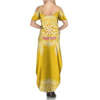 Personalised Anastasis College Family Matching Summer Maxi Dress and Hawaiian Shirt Tonga Ngatu Pattern - Polynesian Pride
