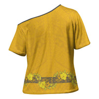 Tonga Anastasis College Cross Shoulder Shirt Tongan Ngatu Kupesi Pattern - Polynesian Pride