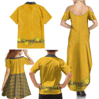 Tonga Anastasis College Family Matching Summer Maxi Dress and Hawaiian Shirt Tongan Ngatu Kupesi Pattern - Polynesian Pride