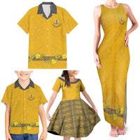 Tonga Anastasis College Family Matching Tank Maxi Dress and Hawaiian Shirt Tongan Ngatu Kupesi Pattern LT05 - Polynesian Pride