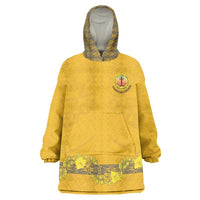 Tonga Anastasis College Wearable Blanket Hoodie Tongan Ngatu Kupesi Pattern LT05 One Size Yellow - Polynesian Pride