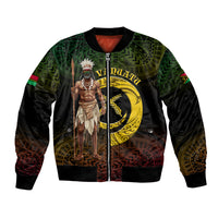 Personalised Vanuatu Custom Chiefs Day Bomber Jacket Pig Tusk Simple Style LT05 Unisex Black - Polynesian Pride