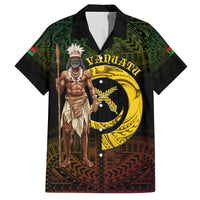 Personalised Vanuatu Custom Chiefs Day Family Matching Off Shoulder Maxi Dress and Hawaiian Shirt Pig Tusk Simple Style LT05 Dad's Shirt - Short Sleeve Black - Polynesian Pride