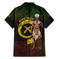 Personalised Vanuatu Custom Chiefs Day Family Matching Short Sleeve Bodycon Dress and Hawaiian Shirt Pig Tusk Simple Style LT05 - Polynesian Pride