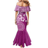 Cook Islands Family Matching Mermaid Dress and Hawaiian Shirt Fandango Hibiscus And Stars LT05 - Polynesian Pride