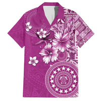 Cook Islands Family Matching Short Sleeve Bodycon Dress and Hawaiian Shirt Fandango Hibiscus And Stars