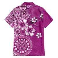 Cook Islands Family Matching Short Sleeve Bodycon Dress and Hawaiian Shirt Fandango Hibiscus And Stars