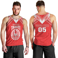 Custom Tahiti Football Men Tank Top Coat Of Arms Polynesian Tribal Pattern