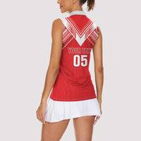 Custom Tahiti Football Women Sleeveless Polo Shirt Coat Of Arms Polynesian Tribal Pattern LT05 - Polynesian Pride