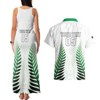 Custom New Zealand Fern Football Couples Matching Tank Maxi Dress and Hawaiian Shirt Simple Style LT05 - Polynesian Pride