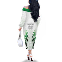 Custom New Zealand Fern Football Family Matching Off The Shoulder Long Sleeve Dress and Hawaiian Shirt Simple Style LT05 - Polynesian Pride