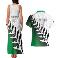 Custom New Zealand Football Couples Matching Tank Maxi Dress and Hawaiian Shirt Go Aotearoa LT05 - Polynesian Pride