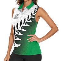Custom New Zealand Football Women Sleeveless Polo Shirt Go Aotearoa LT05 - Polynesian Pride