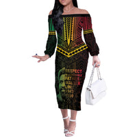 Happy Vanuatu Father Lini Day Off The Shoulder Long Sleeve Dress