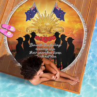 ANZAC Day Beach Blanket Remembrance Tribute Soldiers And Poppy Field