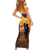 ANZAC Day Family Matching Short Sleeve Bodycon Dress and Hawaiian Shirt Remembrance Tribute Soldiers And Poppy Field LT05 - Polynesian Pride